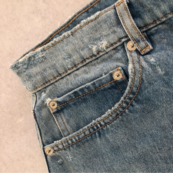 ZARA Hi-Rise Mini Distressed Light Wash Denim Skirt, XXL NWT - Picture 4 of 9